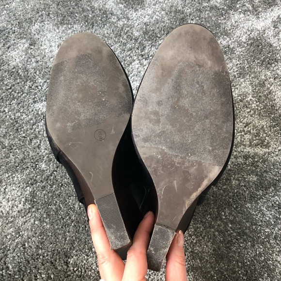 DONATING NEXT WEEK- Black open heeled wedges - Picture 6 of 8